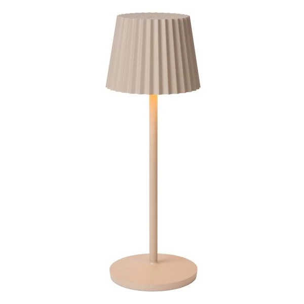 Lucide JUSTINE - Lámpara de mesa Dentro/Fuera Recargable - Batería/acumulador - LED Regul. - 1x2W 2700K - IP54 - Con estación de carga inalámbrica - Beige - DETAIL 1